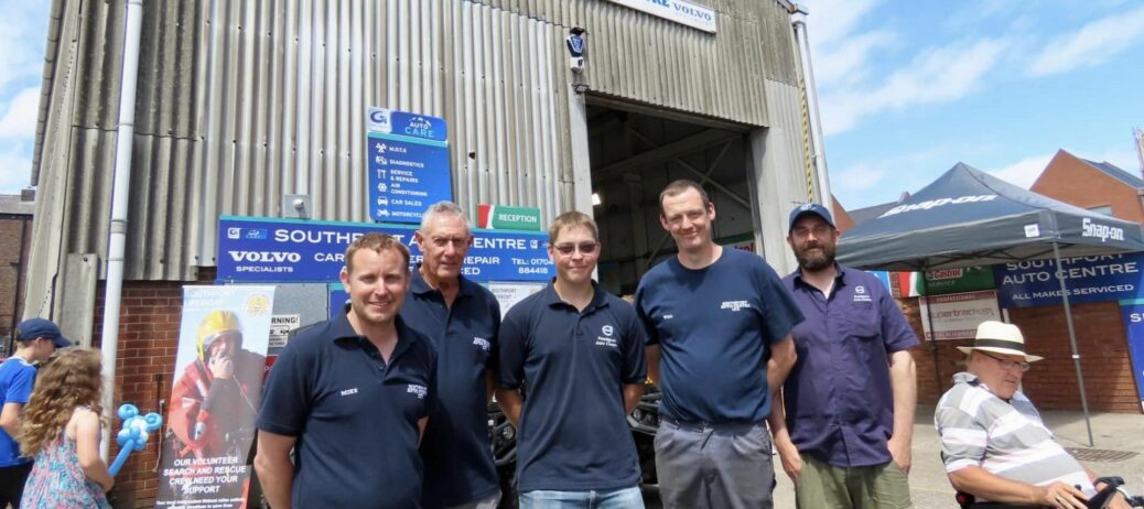 Southport Auto Centre hosted its annual Classic Car and Motorcycle Transport Fundraising Event. Chris Regan and his Southport Auto Centre team. Photo by Andrew Brown Stand Up For Southport