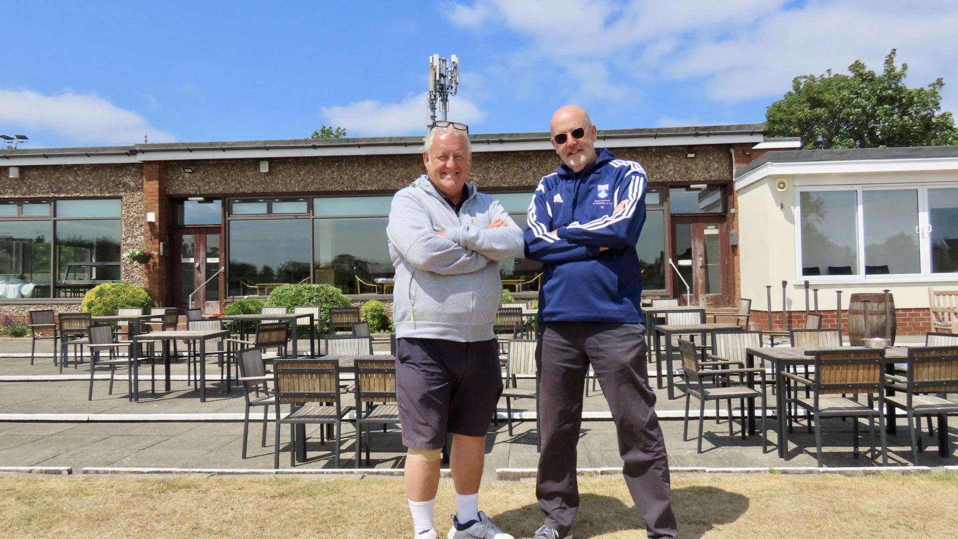 Southport and Birkdale Sports Club on Trafalgar Road in Southport. Cricket Club Chairman Andrew Carney (left) with Sports Club Chairman Tony Elwood. Photo by Andrew Brown Stand Up For Southport