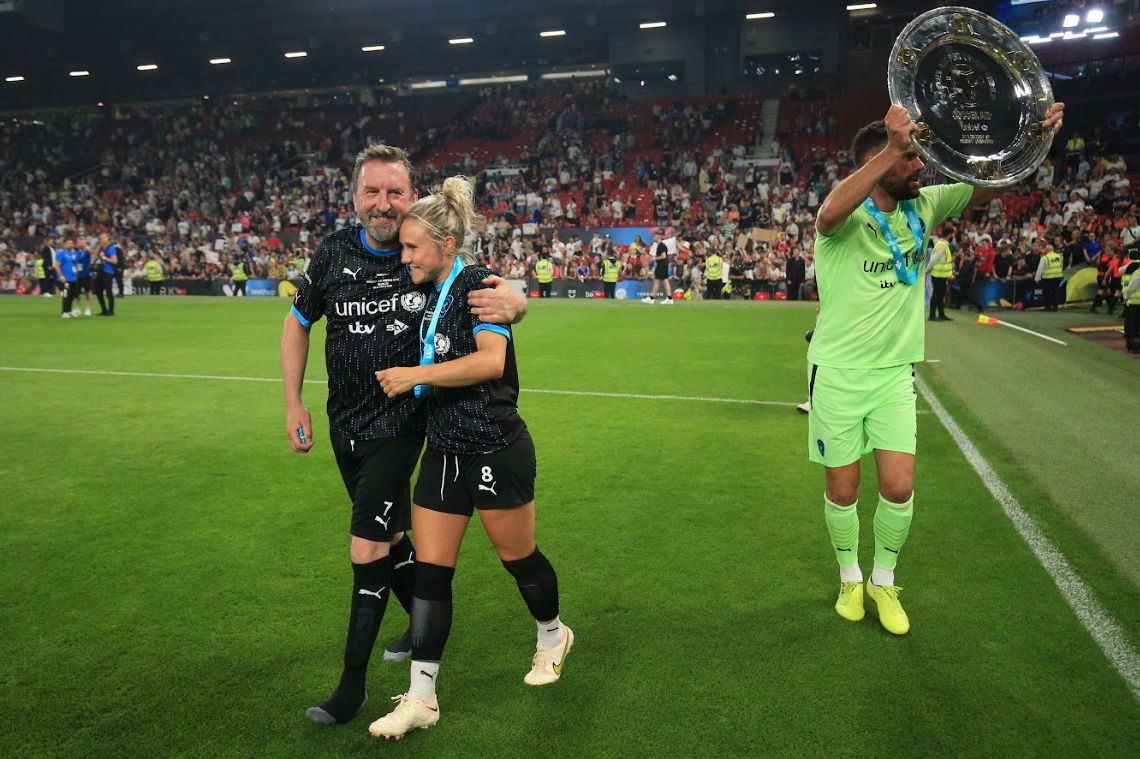Southport comedian, writer and podcaster Lee Mack was victorious as he was part of the winning World XI team in last night’s Soccer Aid for UNICEF 2023. Photo copyright Soccer Aid Productions and UNICEF 