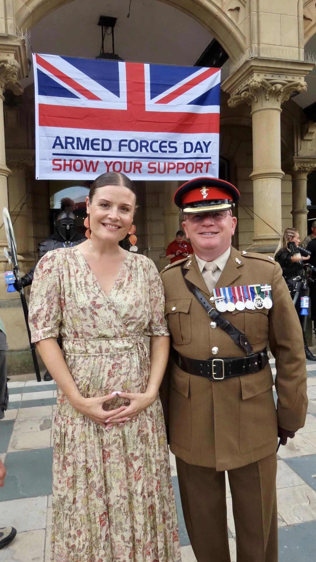 Southport Armed Forces Day. Sarah McEntee and Major Nick McEntee. Photo by Andrew Brown Stand Up For Southport