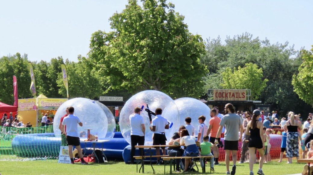 Zorbs at the 2023 Southport Food and Drink Festival. Photo by Stand Up For Southport