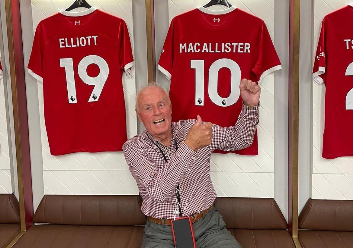 John Blackhurst, 82, has completed a 100ft abseil at Liverpool Football Clubs Anfield stadium to raise vital funds for Queenscourt Hospice in Southport