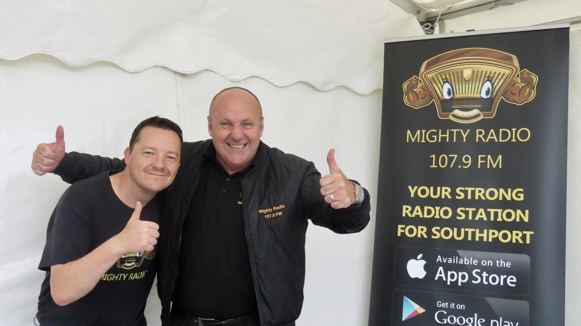 The 101st Ainsdale Summer Show. Paul Tasker (left) and Trevor Ford (right) of Mighty Radio. Photo by Andrew Brown Stand Up For Southport