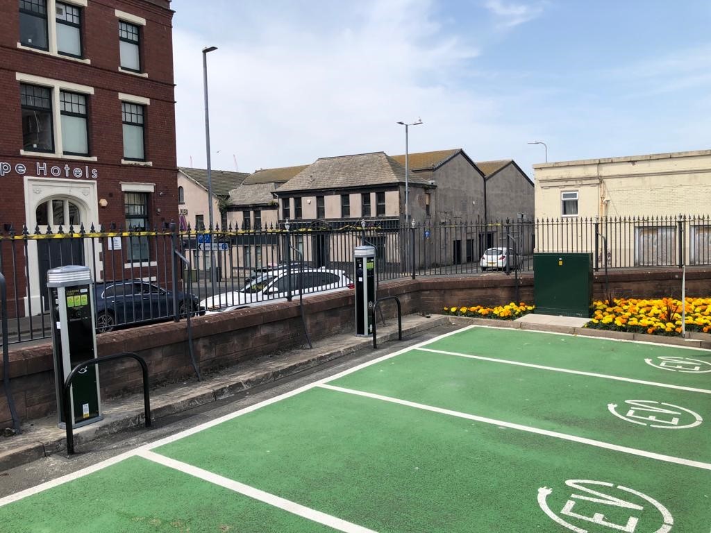 AmpEv has installed electric vehicle chargers at the public car park on Market Street in Barrow-in-Furness