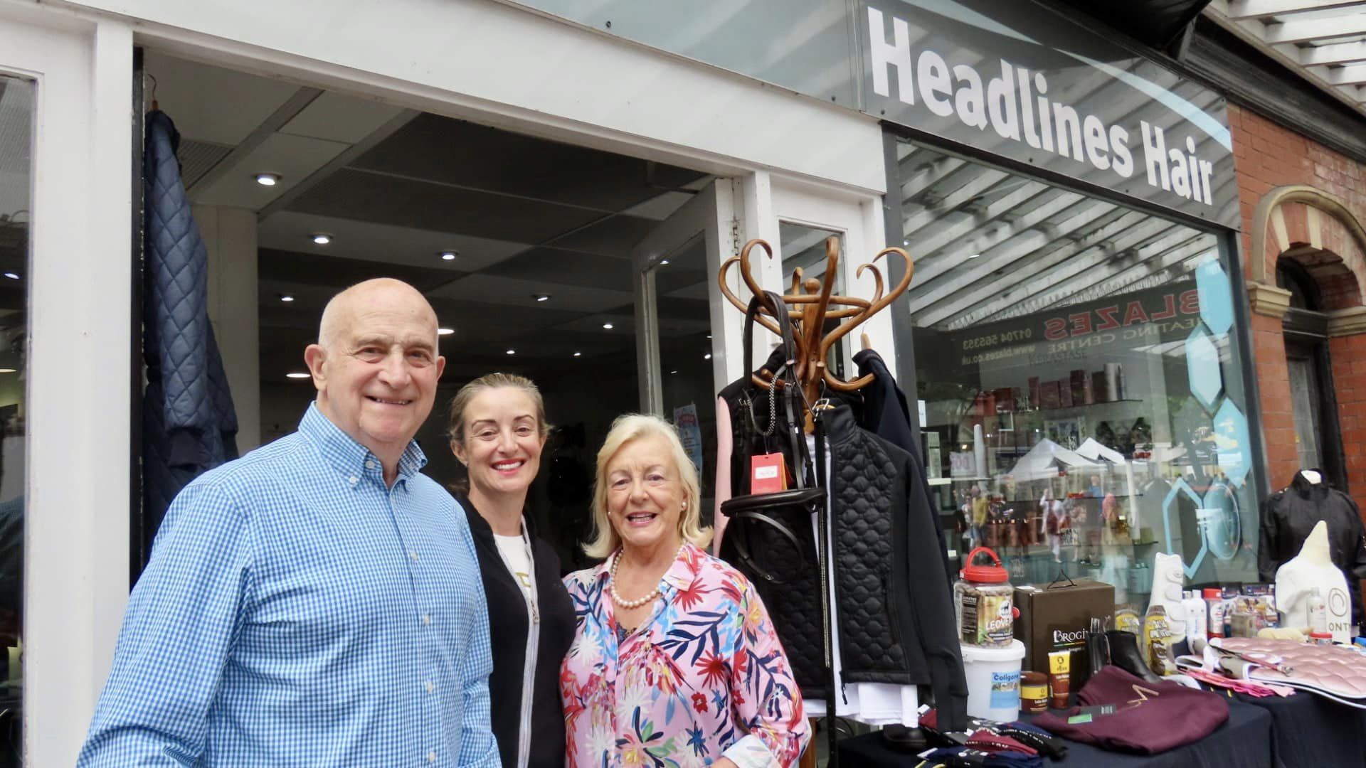 Tony, Tina and Lesley Marriott at Headlines Hair at Birkdale Village Summer Fayre. Photo by Andrew Brown Stand Up For Southport