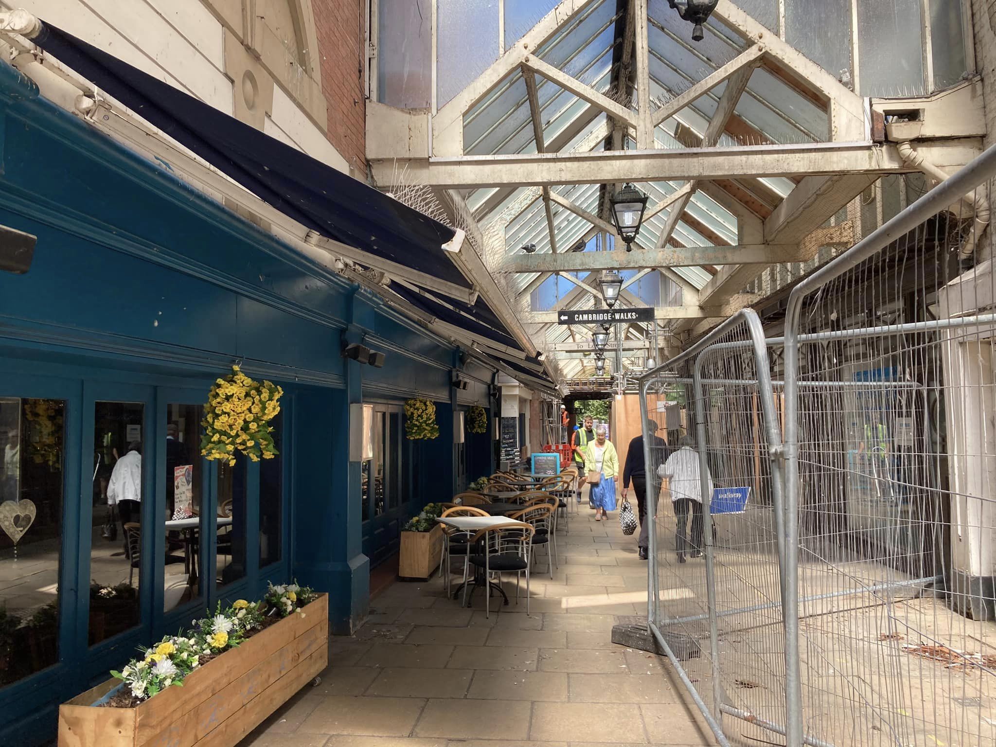 Work is taking place to repair and restore Cambridge Arcade in Southport. Photo by Andrew Brown Stand Up For Southpor
