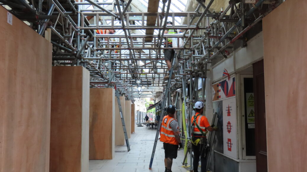 Work is taking place to repair and restore Cambridge Arcade in Southport. Photo by Andrew Brown Stand Up For Southpor