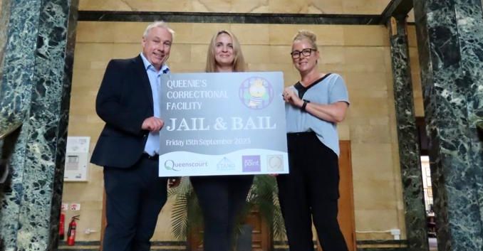 Andrew Brown (Stand Up For Southport), Liz Hartley (Queenscourt Hospice) and Amanda Manley (Accesss Point) launch Jail and Bail