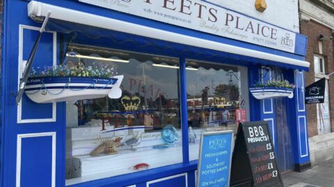 Peet’s Plaice fish shop in Southport sells fillets of huge 230 lb halibut caught near Scandinavia