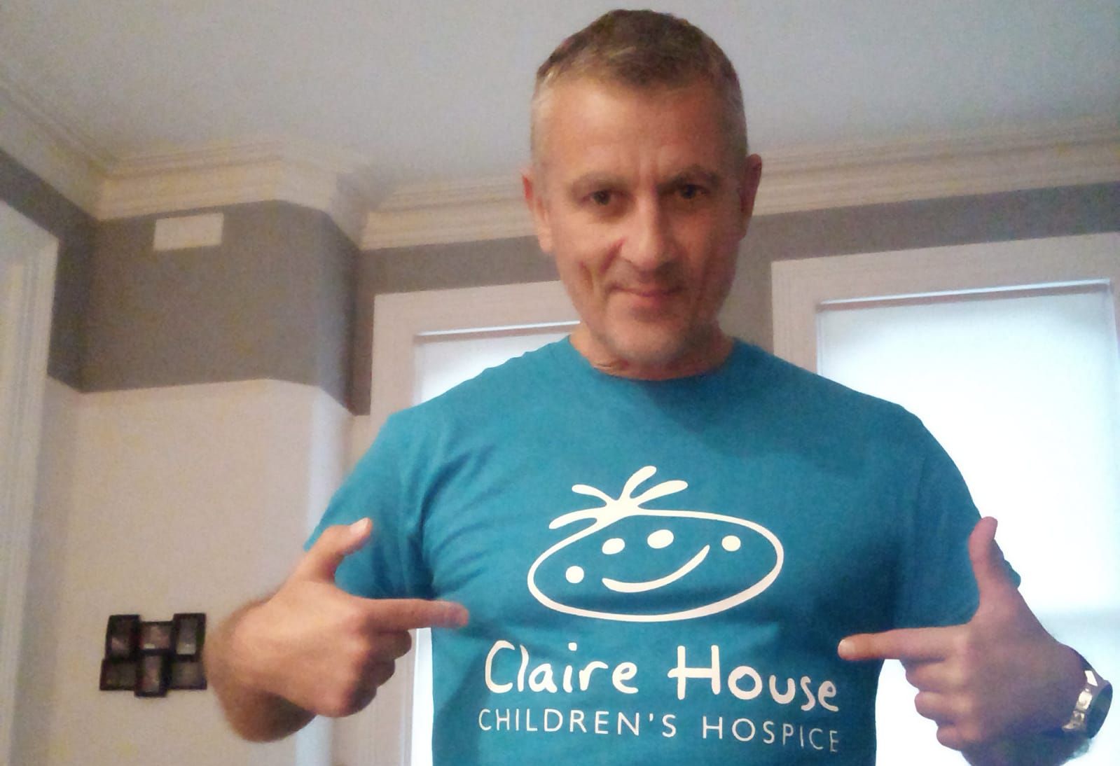 Jonny Johnstone from Southport is raising money for Claire House childrens hospice by taking on a wingwalk at Leeds East Airport in Yorkshire