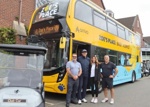 Arriva unveils bright yellow bus to highlight support for Zoe’s Place baby hospice