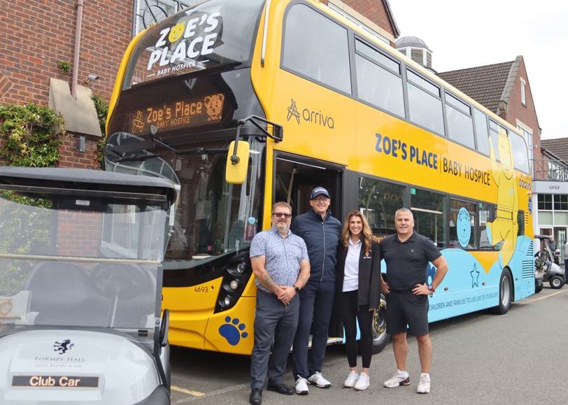 Pictured from Left to Right: Bill Francis, Arriva UK Bus Lead Fleet Co-ordinator Jens Abromeit, Arriva UK Bus Managing Director Gina Earnshaw, Zoes Place Corporate and Major Donor Fundraiser Phil Cummins, Arriva UK Bus Regional Engineering Directo