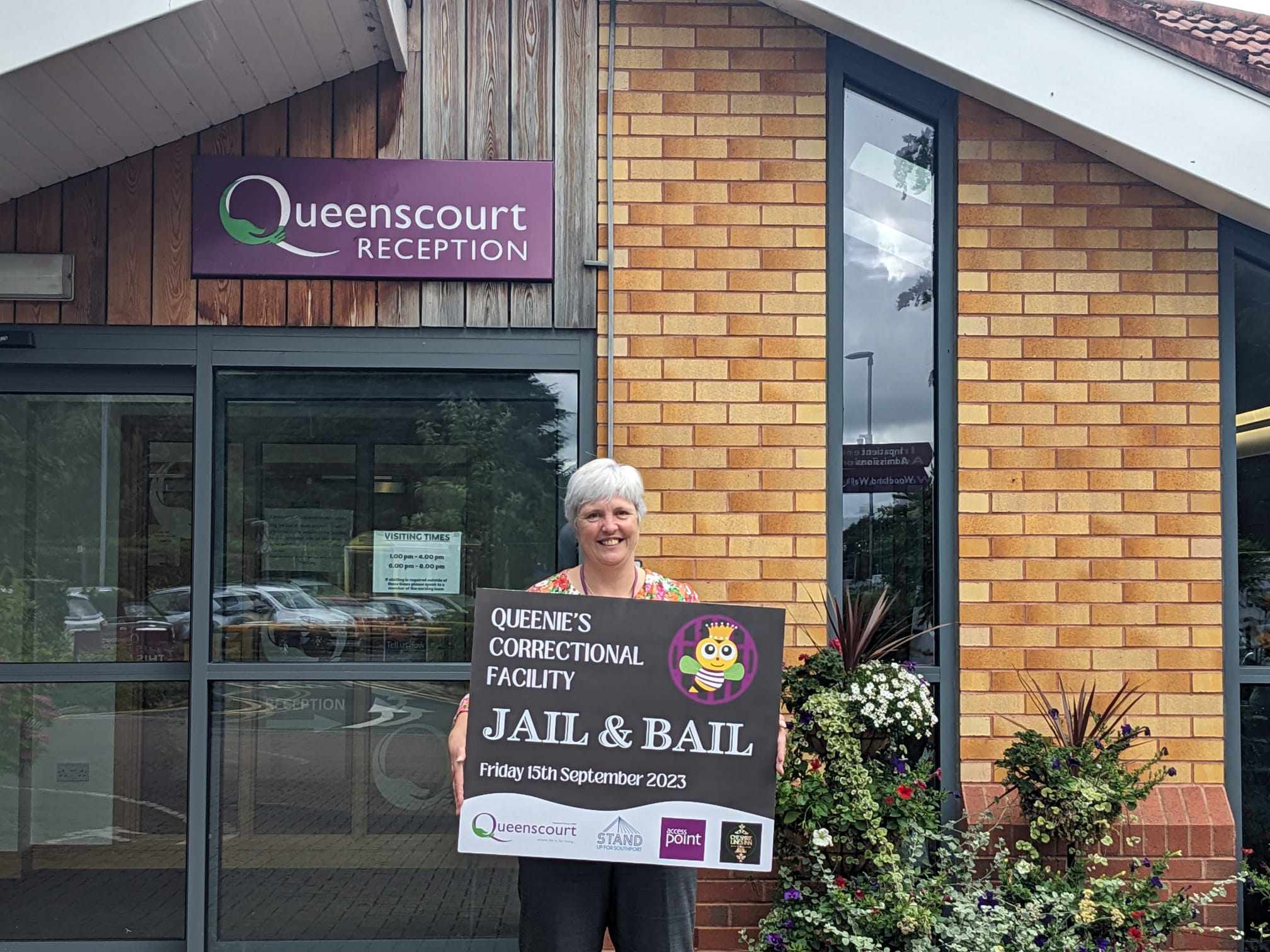 Queenscourt Hospice Director of Corporate Services Debbie Pierce-Lawson is taking part in the Jail & Bail fundraiser to raise funds for the charity