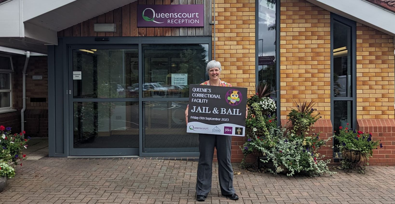 Queenscourt Hospice Director of Corporate Services Debbie Pierce-Lawson is taking part in the Jail & Bail fundraiser to raise funds for the charity