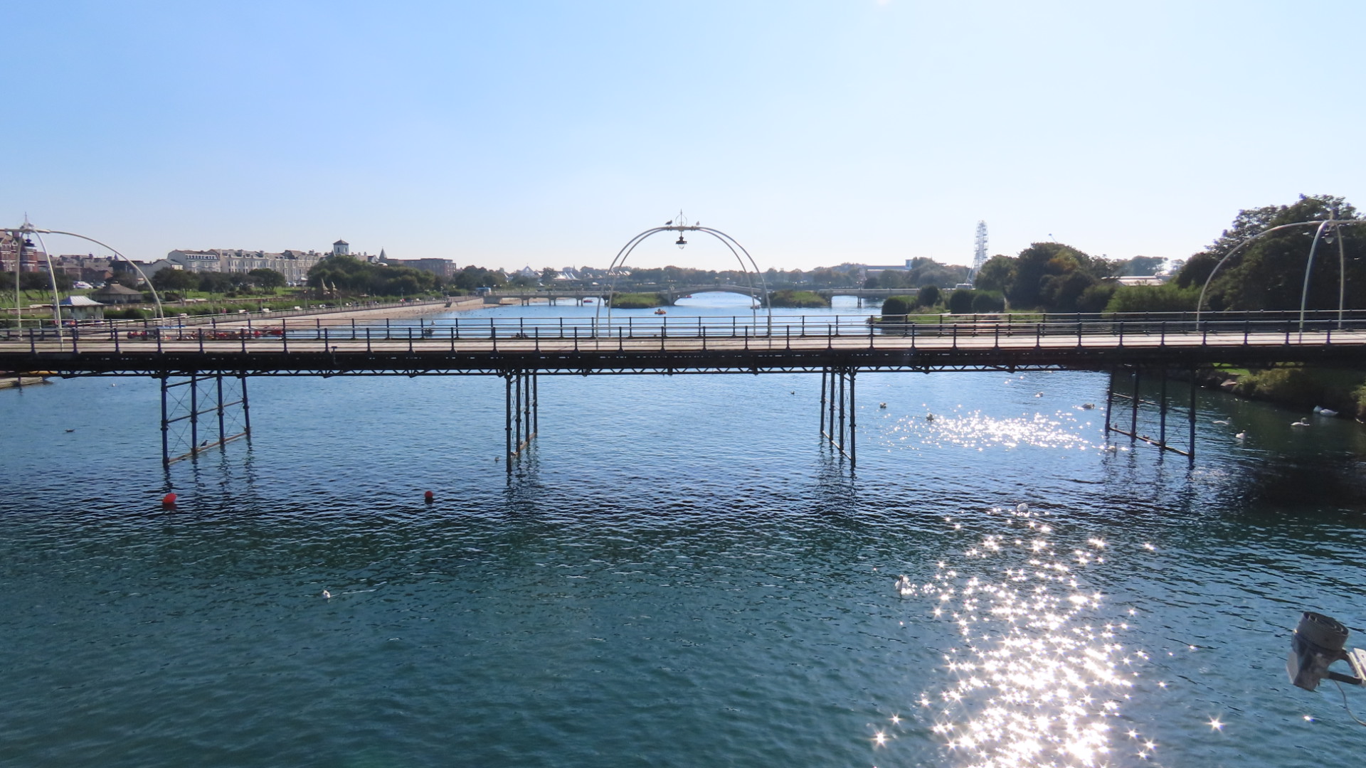 A scenic photo of a sunny day at the Marine Lake and Southport Pier. Photo by Andrew Brown Stand Up For Southport