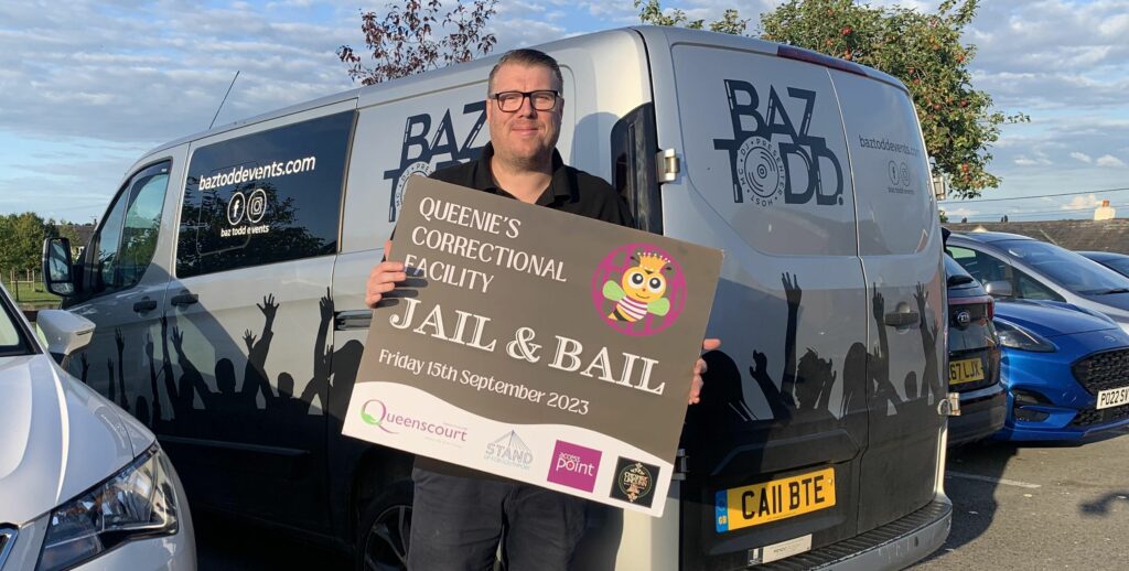 DJ Baz Todd is taking part in Jail and Bail to raise money for Queenscourt Hospice