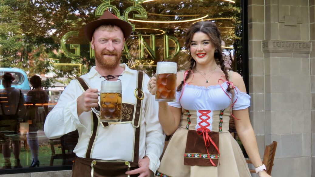 Erin Sandison and Tim Bennetton are looking forward to Oktoberfest coming to The Grand in Southport. Photo by Andrew Brown Stand Up For Southport
