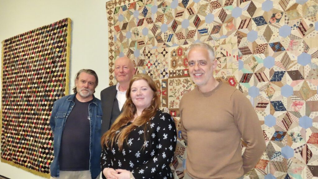 A new exhibition celebrating British 19th century quilt making has been officially opened at The Atkinson in Southport. Artists Kevin Laycock, Christopher Harris and Rachel Midgley with Stephen Whittle from the Atkinson. Photo by Andrew Brown Stand Up For Southport