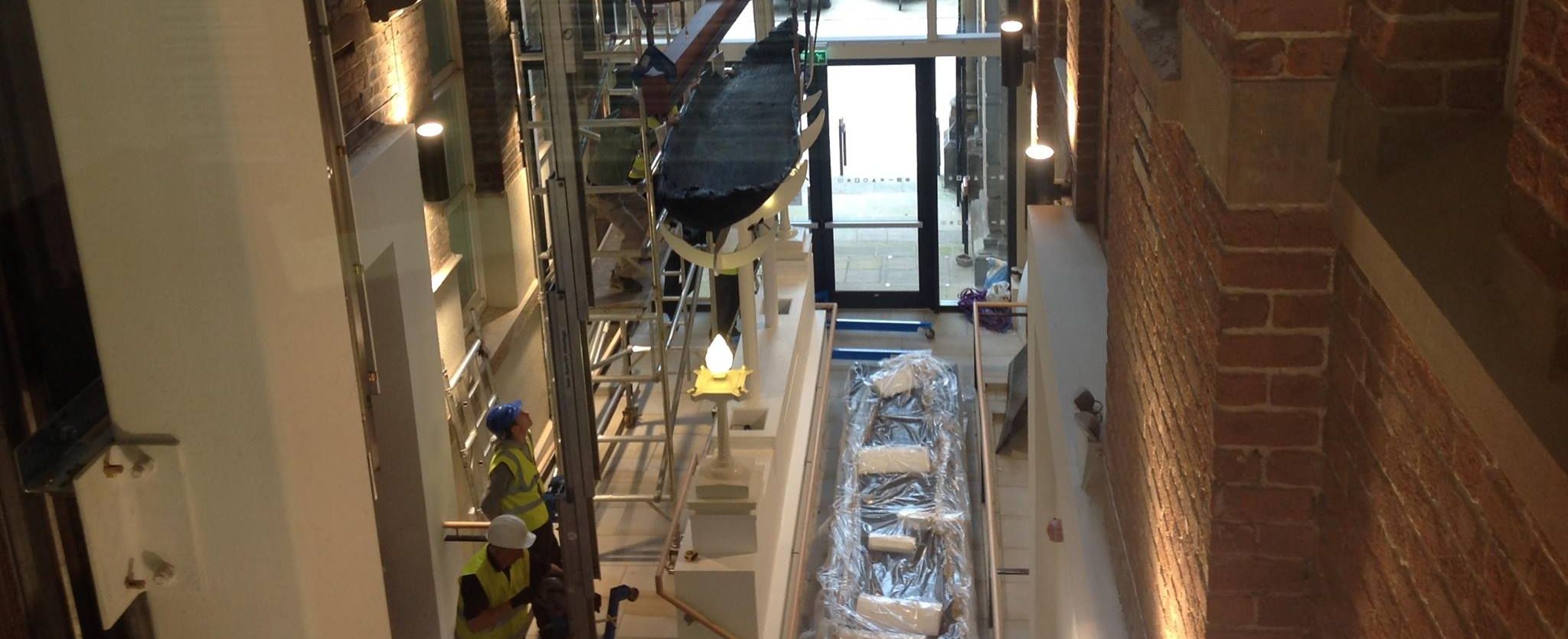 The Crossens Canoe is lowered into place at The Atkinson in Southport. Photo by Andrew Brown Stand up For Southport