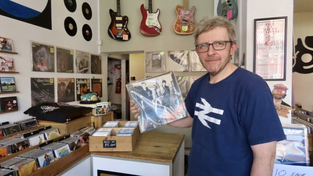 Southport Market Quarter. Dave Thornley, owner of Quicksilver Records on Market Street. Photo by Andrew Brown Stand Up For Southport