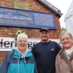 People enjoyed a first look inside the newly restored Marshside Fog Bell in Southport when an Open Day took place. Paul Sherman of NW Heritage (centre) with local campaigner Gladys Armstrong (right) Photo by Andrew Brown Stand Up For Southport