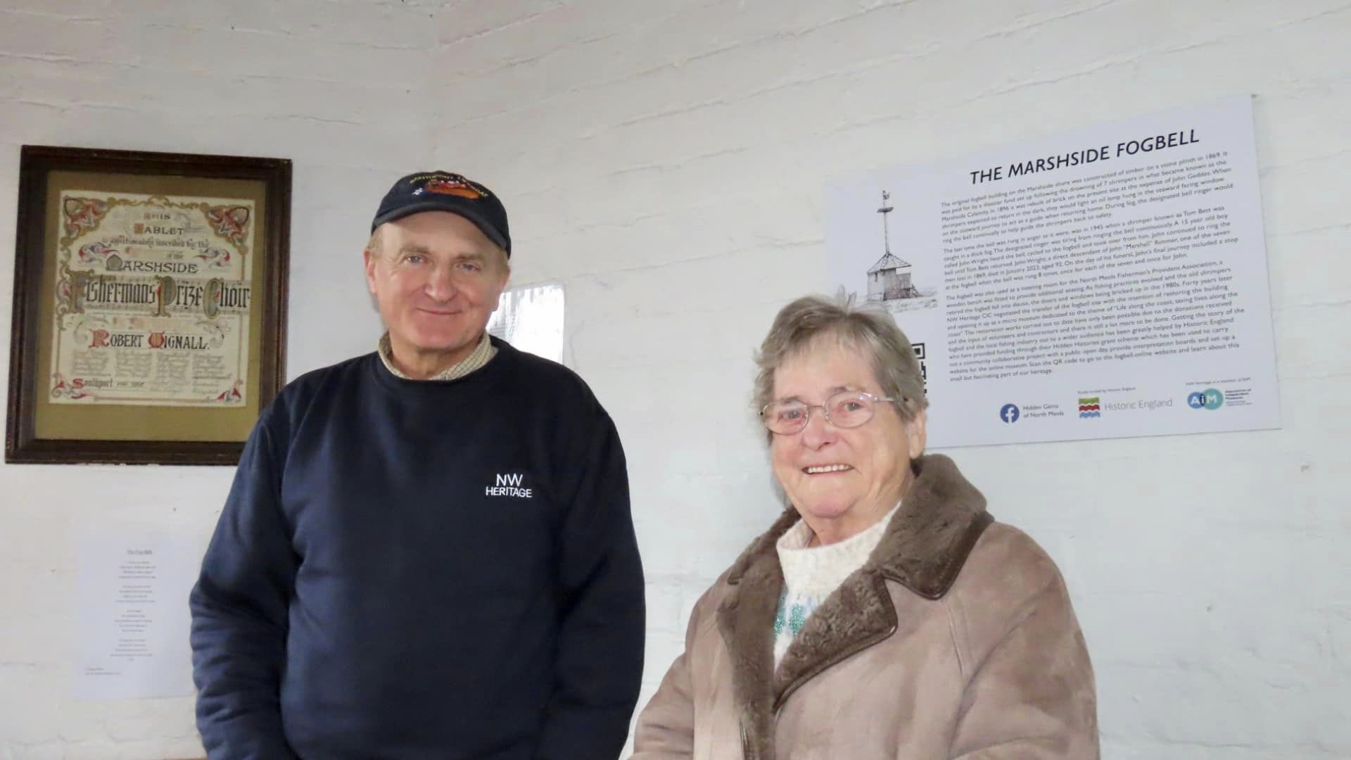 People enjoyed a first look inside the newly restored Marshside Fog Bell in Southport when an Open Day took place. Paul Sherman and Gladys Armstrong. Photo by Andrew Brown Stand Up For Southport