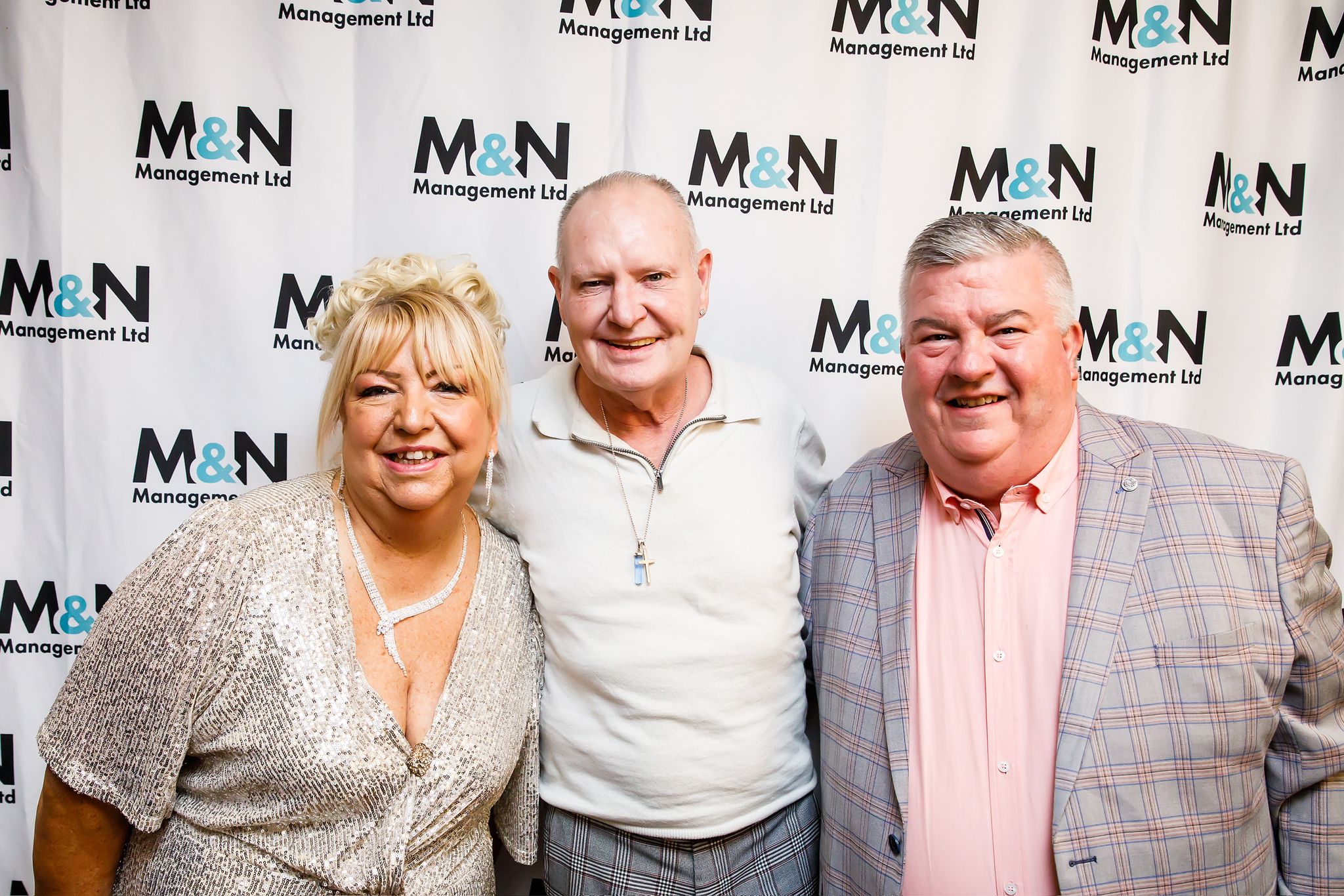 Paul Gascoigne was the guest of honour at An Evening With Gazza at the Grand in Southport. He is pictured with Martin and Karen Blondel. Photo by Kevin Brown Photography