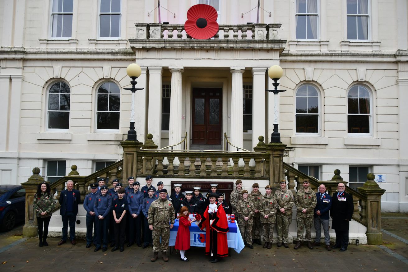 The launch of the 2023 Southport Royal British Legion Poppy Appeal. Photo by Patrick Trollope Southport Reporter