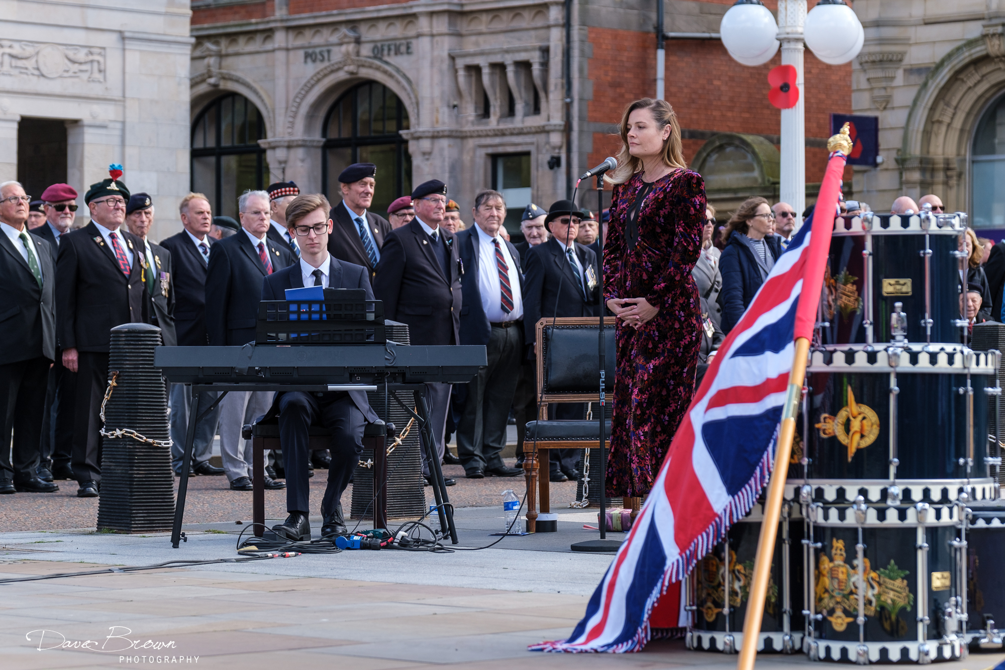 Princess Anne visited Southport to lead the centenary re-dedication of Southport War Memorial. Sarah McEntee performed for the crowds. Photo by Dave Brown Photography 