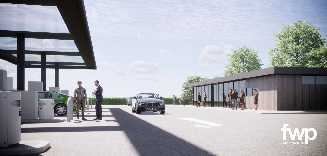 Bella Homes NW Ltd has been granted planning permission to build a new fuel and EV charging station, together with an associated sales / refreshment kiosk and a new canopy on the site of the former TC Hand Car Wash, Tarleton Garage, on Southport New Road in Mere Brow, Tarleton. Image by FWP Architecture