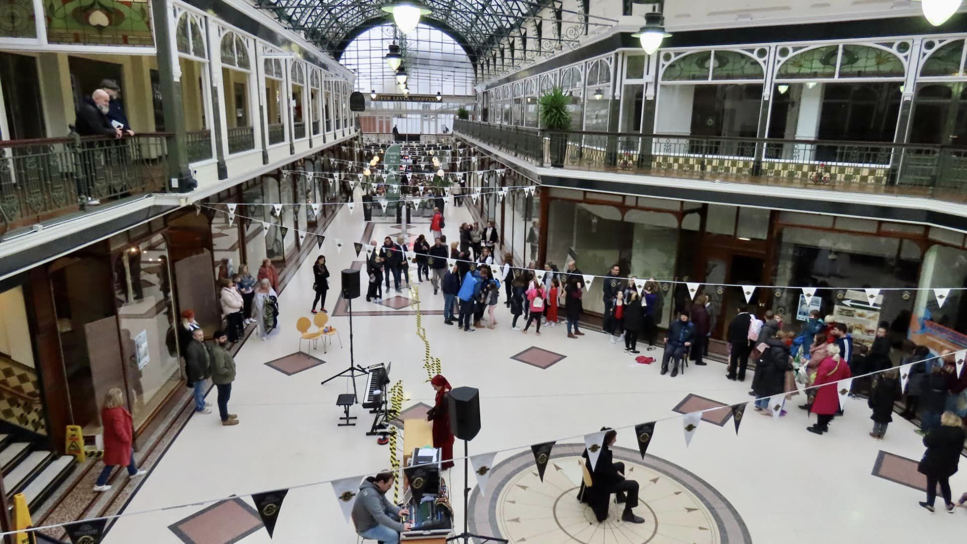 The historic Wayfarers Arcade in Southport has marked its 125th anniversary with a weekend of Victorian celebrations with entertainment from the Gambolling Arena Theatre Company and Wrights Performing Arts. Photo by Andrew Brown Stand Up For Southport