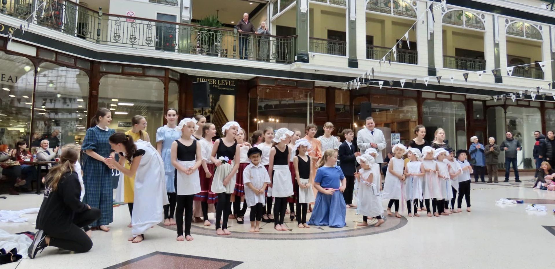 The historic Wayfarers Arcade in Southport has marked its 125h anniversary with a weekend of Victorian celebrations with entertainment from the Gambolling Arena Theatre Company and Wrights Performing Arts. Photo by Andrew Brown Stand Up For Southport