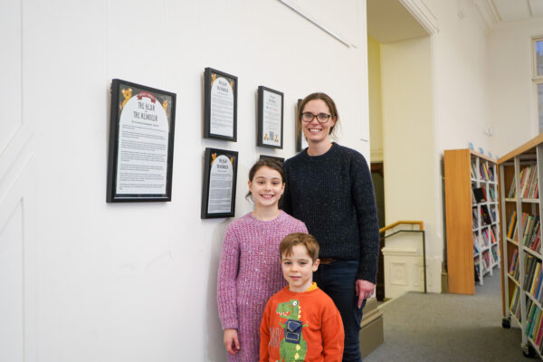 Constance and family at Southport Library, where her story will be displayed over Christmas