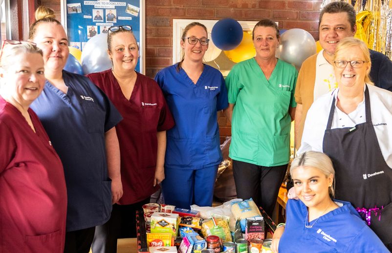 Members of the care team at Brooklands Care Home in Liverpool, with their collection for the