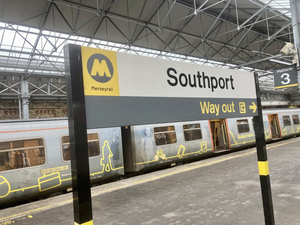 A Merseyrail train at Southport train station. Photo by Andrew Brown Stand Up For Southport