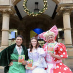 Stars from the forthcoming Jack and The Beanstalk Christmas pantomime at The Atkinson in Southport at the Southport BID Festive Fun Day. Photo by Andrew Brown Stand Up For Southport