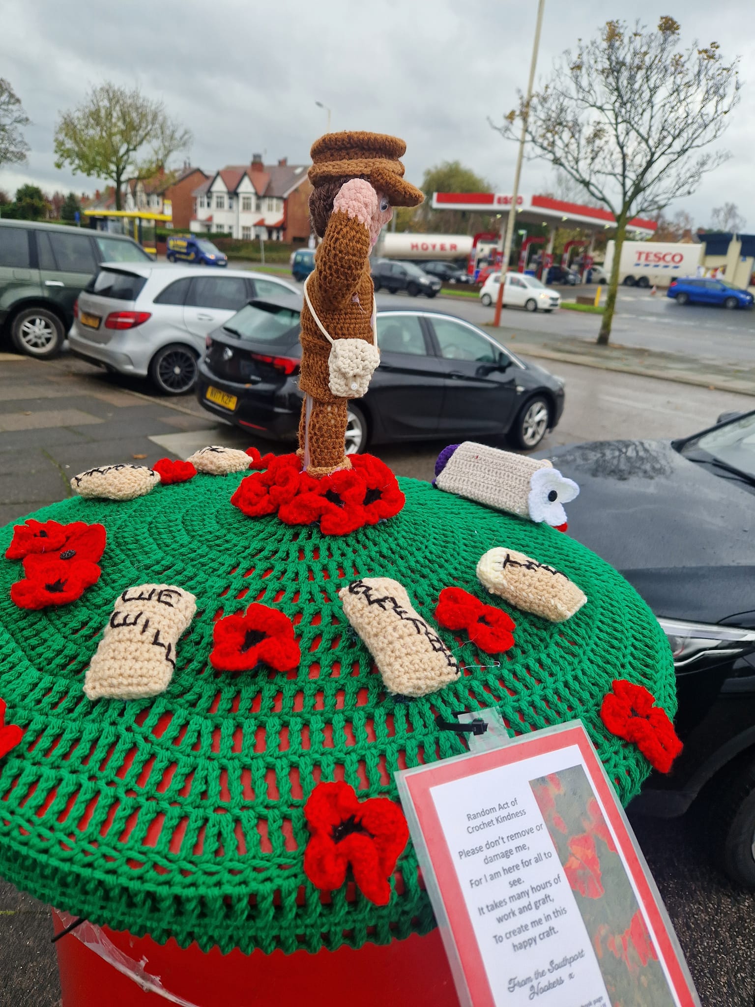 People in Southport are loving the new Remembrance themed toppers which have appeared in the town. The beautiful crochet work is the work of the new Southport Hookers group, whose members have been creating some really eye-catching work locally. Their latest work has seen some moving Remembrance postbox toppers in Churchtown, Crossens and Banks dedicated to those who have served their countries, ahead of the Remembrance services taking place in the town this weekend. Read More: Southport Remembrance details revealed as public invited to support veterans A Southport Hookers spokesperson said: “We love them! We have been planning the Remembrance toppers since September. “It has been a real team effort. Each topper has been worked on by at least five of our members. “We have played to each others’ strengths and have learnt a few new skills along the way. “Hopefully next year we will be able to go bigger and better! “We have been overwhelmed by the reaction to our toppers, we have had so many lovely messages and knowing that they raise a smile or two really keeps us going. “The postboxes we have chosen to cover are located near to where our members live. “So if you can see a postbox topper it means that there is a Southport Hooker nearby. “If you are interested in learning to crochet or if you are already an avid fan and would like to meet like-minded people, please contact us via our Southport Hookers Facebook page. “We do more than just postbox toppers and would love to welcome new members.” The postbox toppers have wowed local people. Speaking on the Southport Hookers Facebook page, Chris Watkinson said: “They are brilliant.” Debra Moore said: “Love the one in Crossens. Thank you so much.” Meryl Birchall said: “Love the one in Banks, thank you so much, you are so talented.” Bev Alderson said: “Beautiful, lest we forget.” More acts of subterfuge are being planned in the coming days, including outside a well-known care home in Southport. Southport Hookers members meet every Sunday at a secret location in Southport, with new people invited to get involved. All they need is bags of enthusiasm, bags of knitting and a desire to carry out random acts of kindness across the community. Do you have a story for Stand Up For Southport? Do you need advertising, PR or media support? Please message Andrew Brown via Facebook here or email me at: mediaandrewbrownn@gmail.com 
