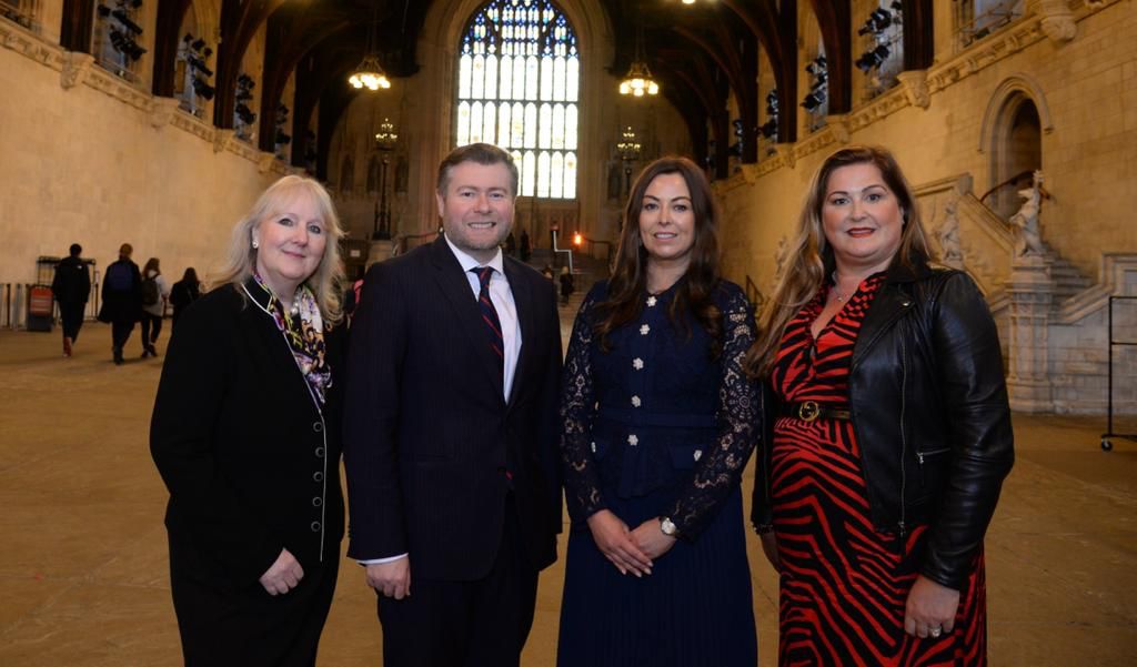 Silcock Leisure Group Operations Manager Serena Silcock-Prince (third left) at the Houses of Parliament in London with Southport MP Damien moore (second left)