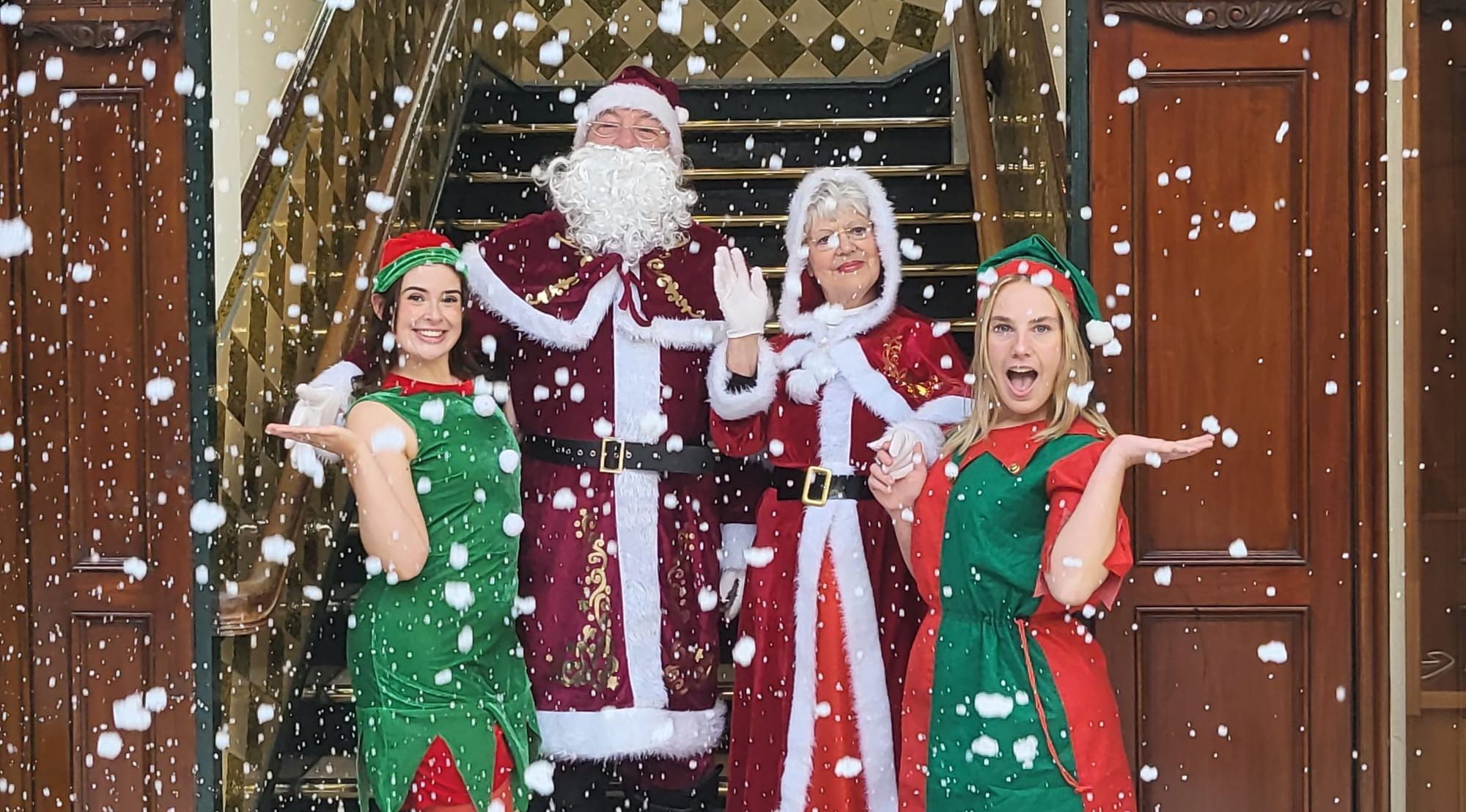 Christmas characters in Wayfarers Arcade in Southport