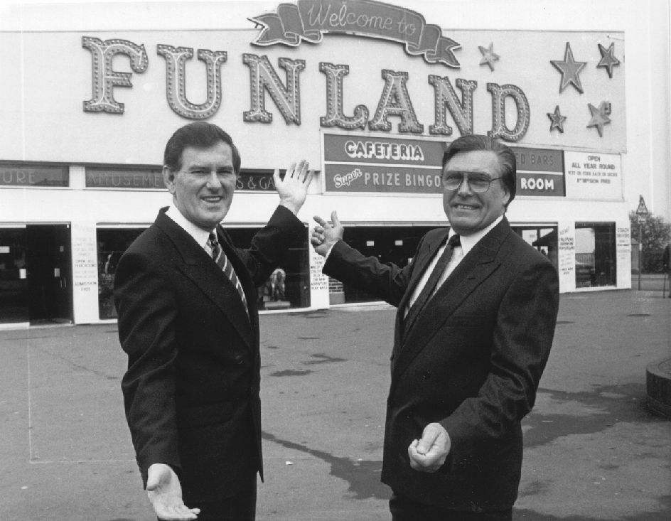 Silcock's Funland in Southport has been entertaining customers since 1983. Previous uses of the building before then included The Golden Goose, Follies and Dixieland Showbar. Southport MP Ronnie Fearn (left) and Herbert Silcock Sr (right) at the opening of Silcock's Funland in Southport  Photo by Silcock Leisure Group