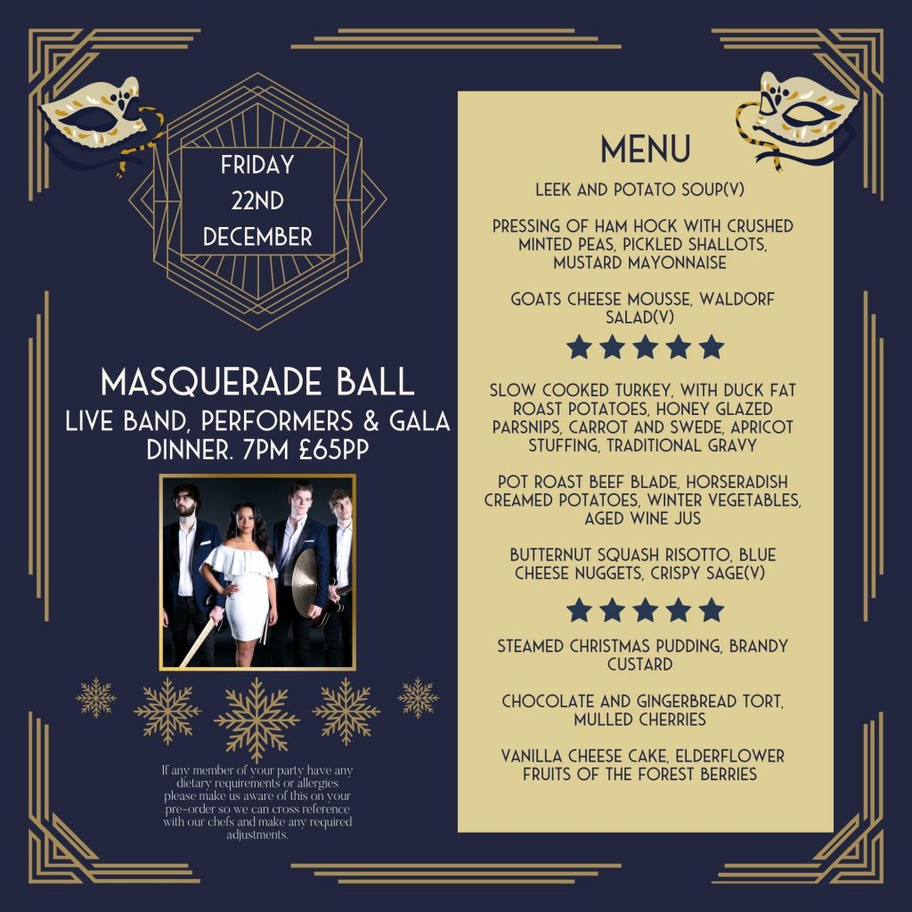 People are invited to celebrate Christmas in style with a special Masquerade Ball at The Grand in Southport