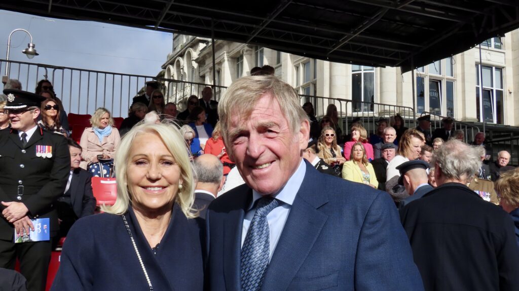 Marina Dalglish and Sir Kenny Dalglish at the Southpoort War Memorial rededication by Princess Anne. Photo by Andrew Brown Stand Up For Southport