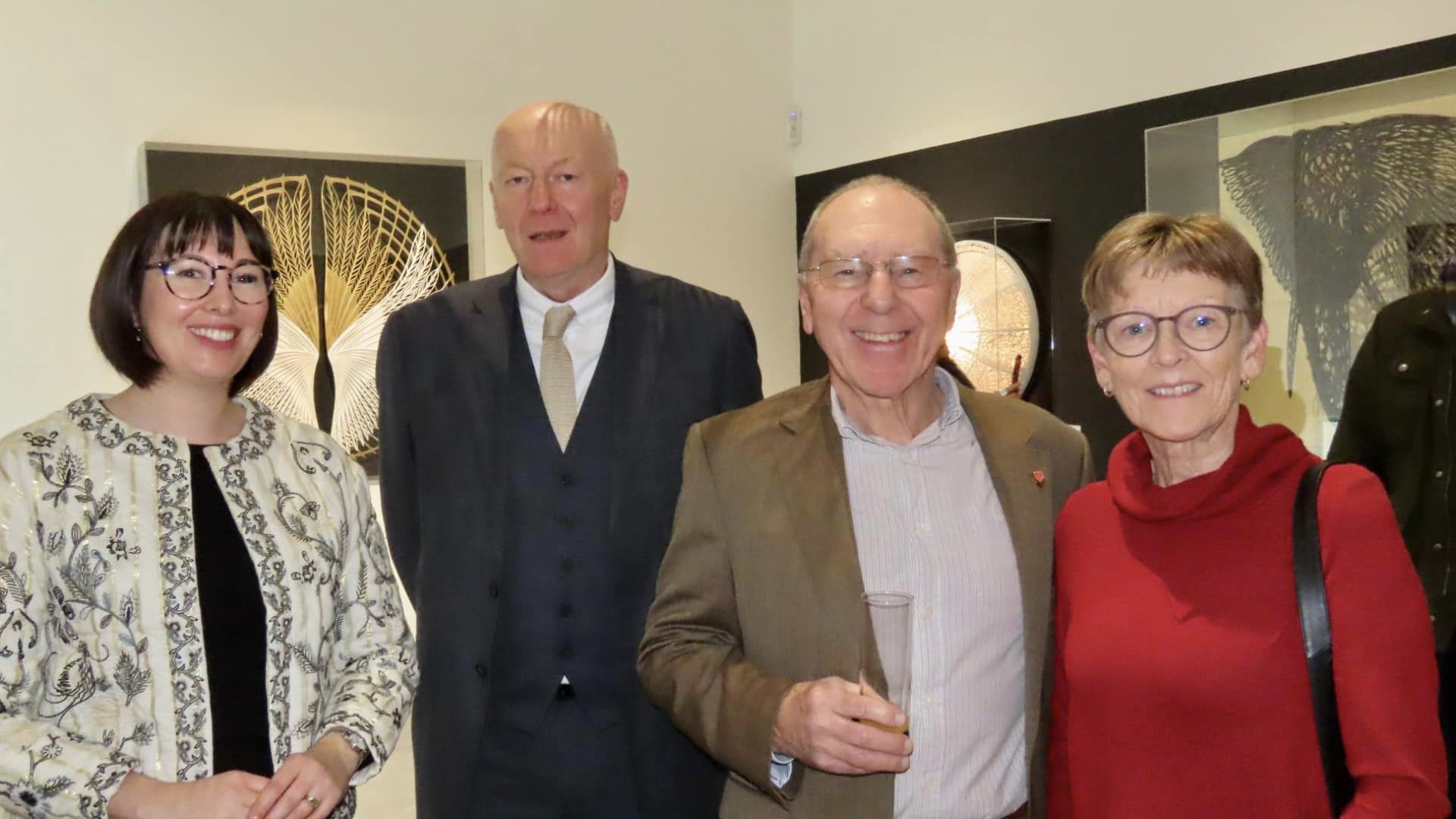 Guests enjoyed the launch night of the new The Many / Paper My Wishes exhibition by artist Suhail Shaikh at the Atkinson in Southport. Charlotte Buckingham (Marjeting Manager The Atkinson); Stephen Whittle (Museums Manager The Atkinson); Mr and Mrs Bryden (The Atkinson Development Trust). 