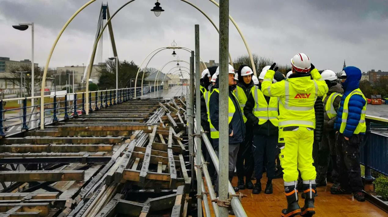 Students from Southport College had an invaluable behind-the-scenes look at exploratory work taking place on Southport Pier