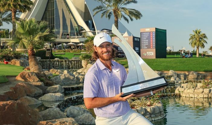 Southport golfer Tommy Fleetwood is celebrating pipping Rory McIlroy on the final hole to win the Dubai Invitational. Photo by Tommy Fleetwood on Instagram