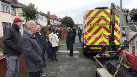 Fed-up Southport residents block Openreach engineers from installing unsightly poles and overhead wires