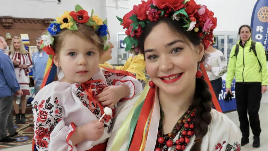 Visitors enjoyed the Ukrainian Day Celebrations at The Atkinson in Southport. Nina Karetska with daughter Emilia. Photo by Andrew Brown Stand Up For Southport