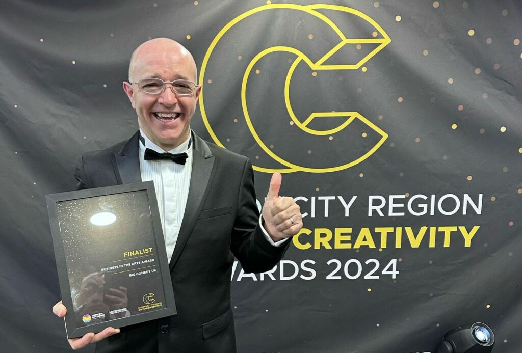 Big Comedy UK, which organises events including Southport Comedy Festival, the Salt & Tar Comedy Weekender in Bootle and the Comedy Bingo Winter Socials, was a Finalist in the Business In The Arts Award category. Brendan Riley with his award
