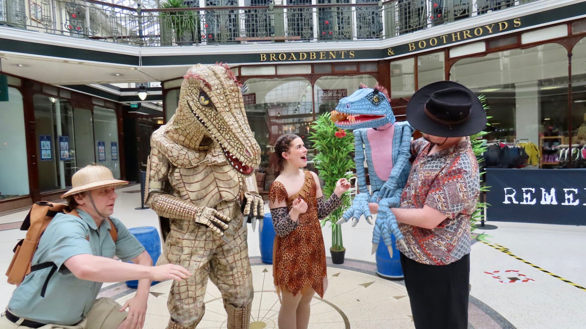 The dinosaurs are coming to Wayfarers Shopping Arcade in Southport this Easter, with a fun, free event for families from Gambolling Arena Theatre Company. Photo by Andrew Brown Stand up For Southport
