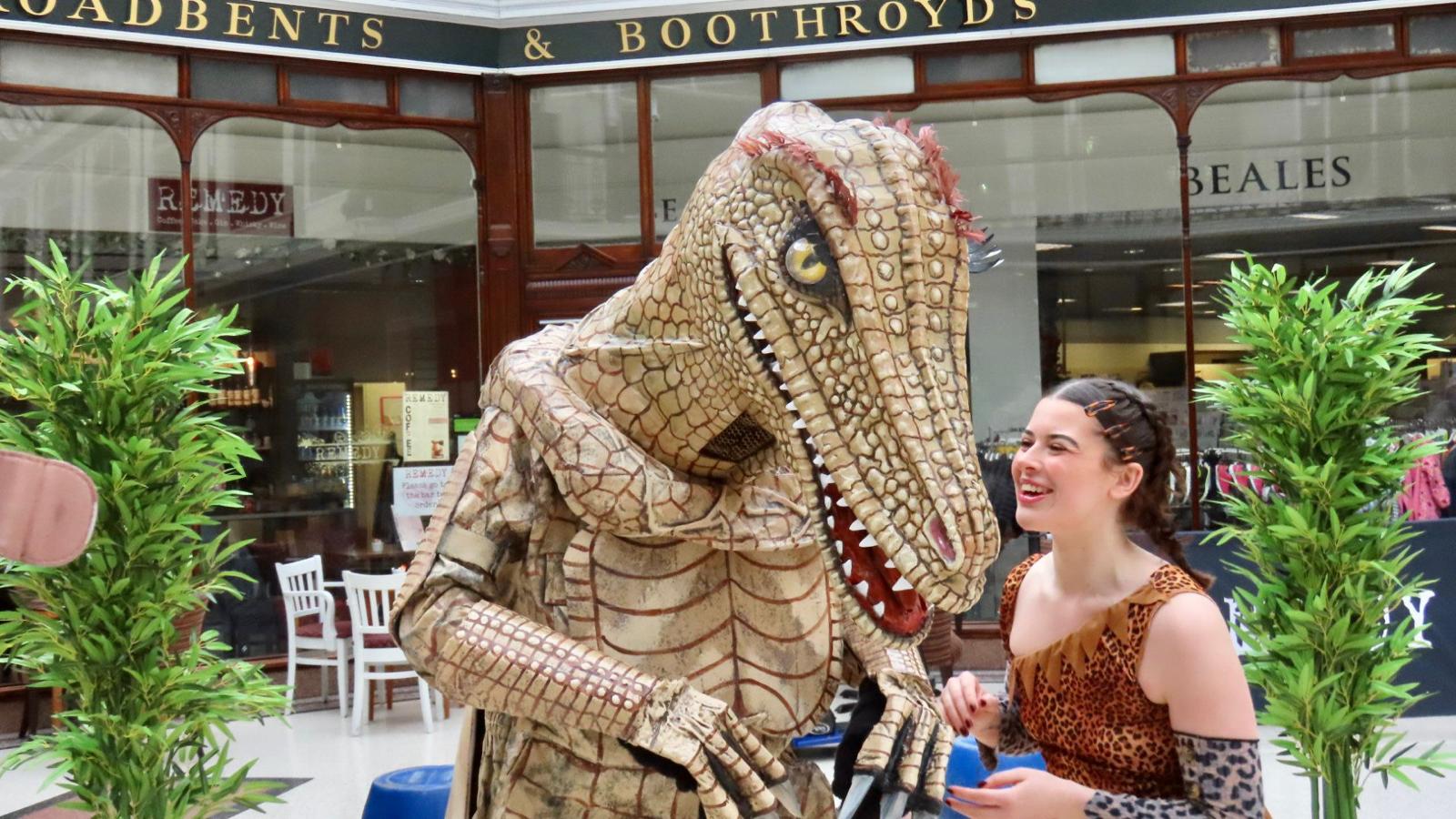 The dinosaurs are coming to Wayfarers Shopping Arcade in Southport this Easter, with a fun, free event for families from Gambolling Arena Theatre Company. Photo by Andrew Brown Stand up For Southport